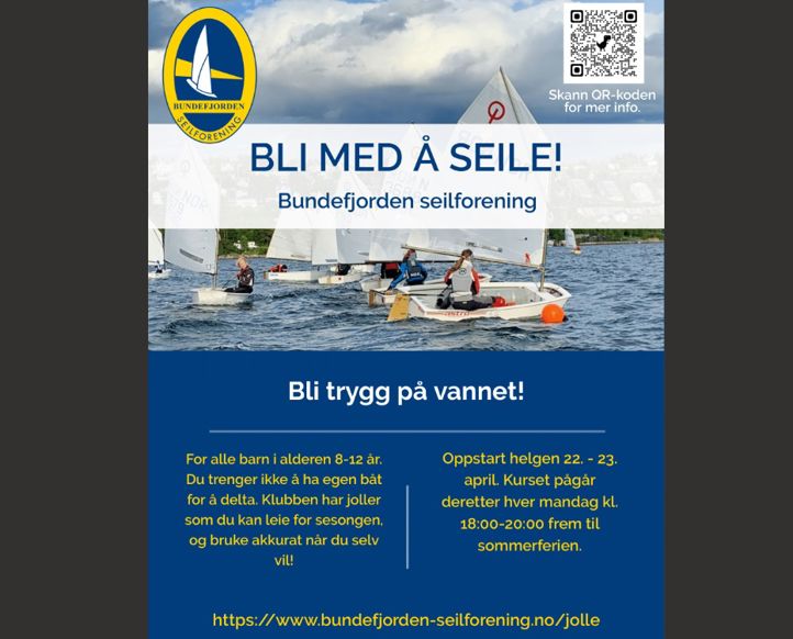 Bildet viser påmelding for kurs i seiling.