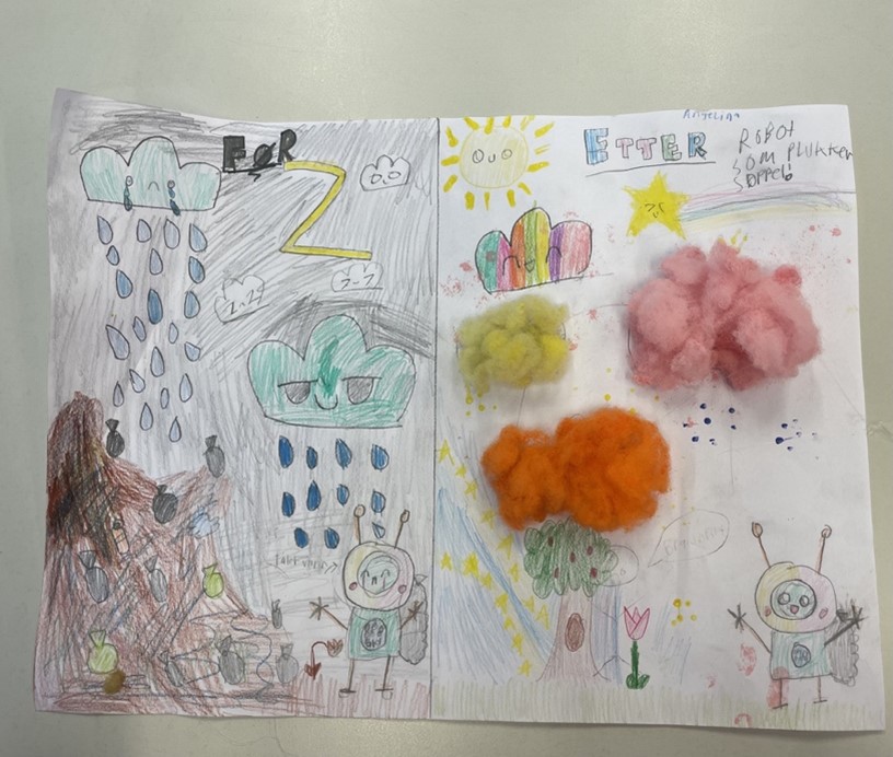 Tegning med motiv av en klode i n&oslash;d.jpg